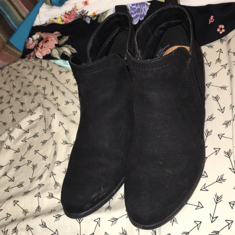 Black ankle booties.